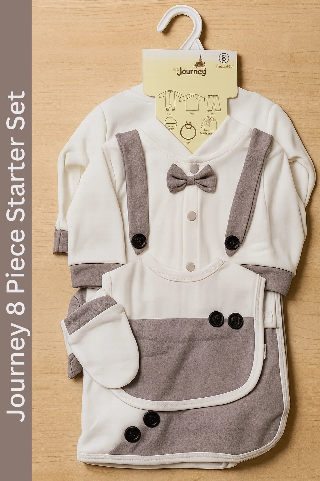 Journey Tuxedo Grey 0-3M 8 Piece Set