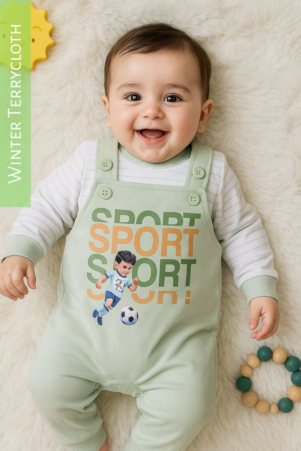 SPORT Romper Green - WINTER TERRY