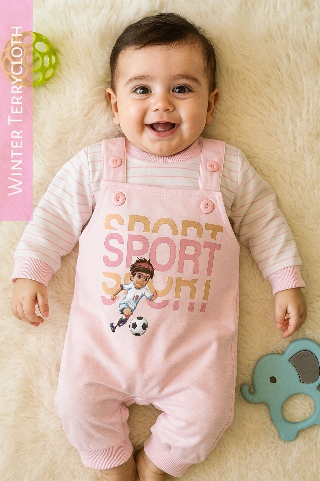 SPORT Romper Pink - WINTER TERRY