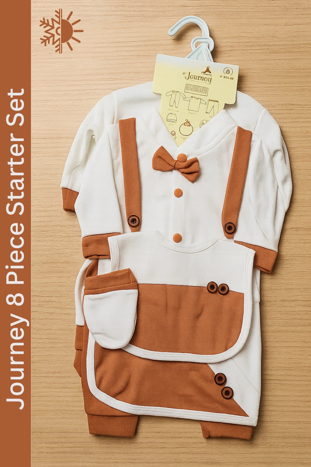 Journey Tuxedo Brown 0-3M 8 Piece Set