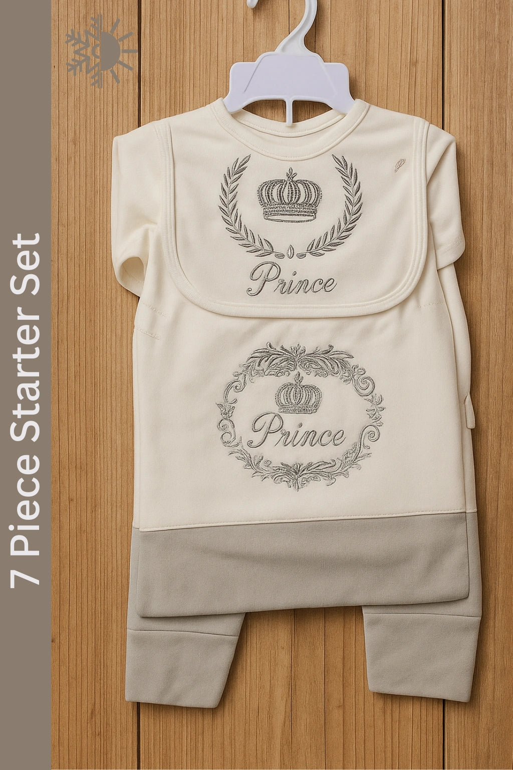 Disney Prince Grey 0-3M 7 Piece Set