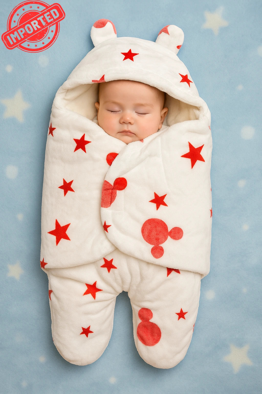 Imported Winter Swaddle Micky Star 0-9M Baby