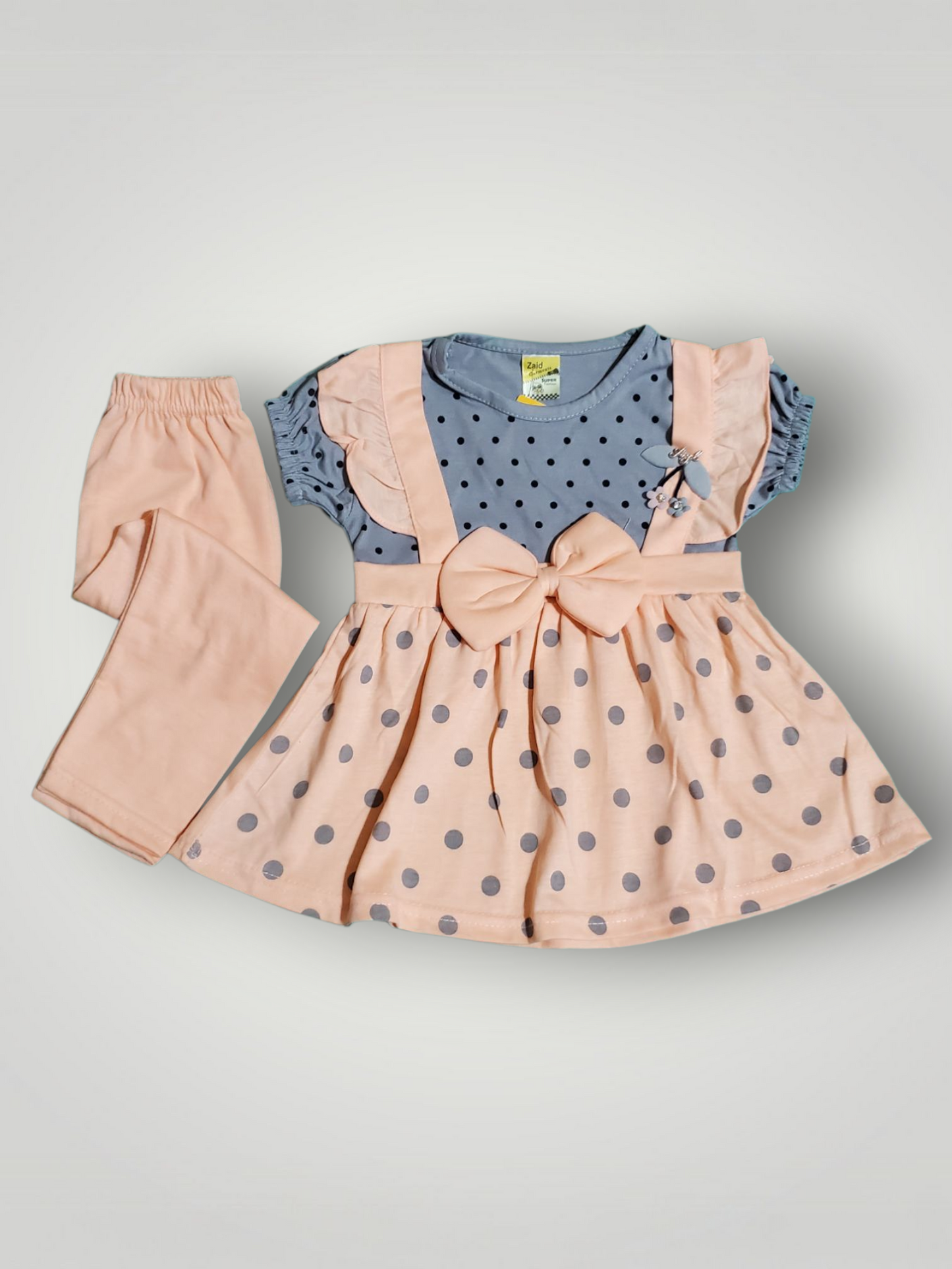 Micks Peach, Grey Frock and Trouser
