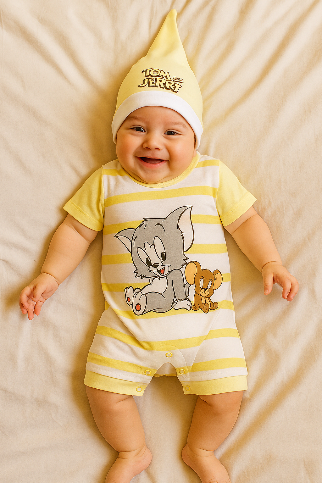 Tom Jerry Yellow Romper Suit