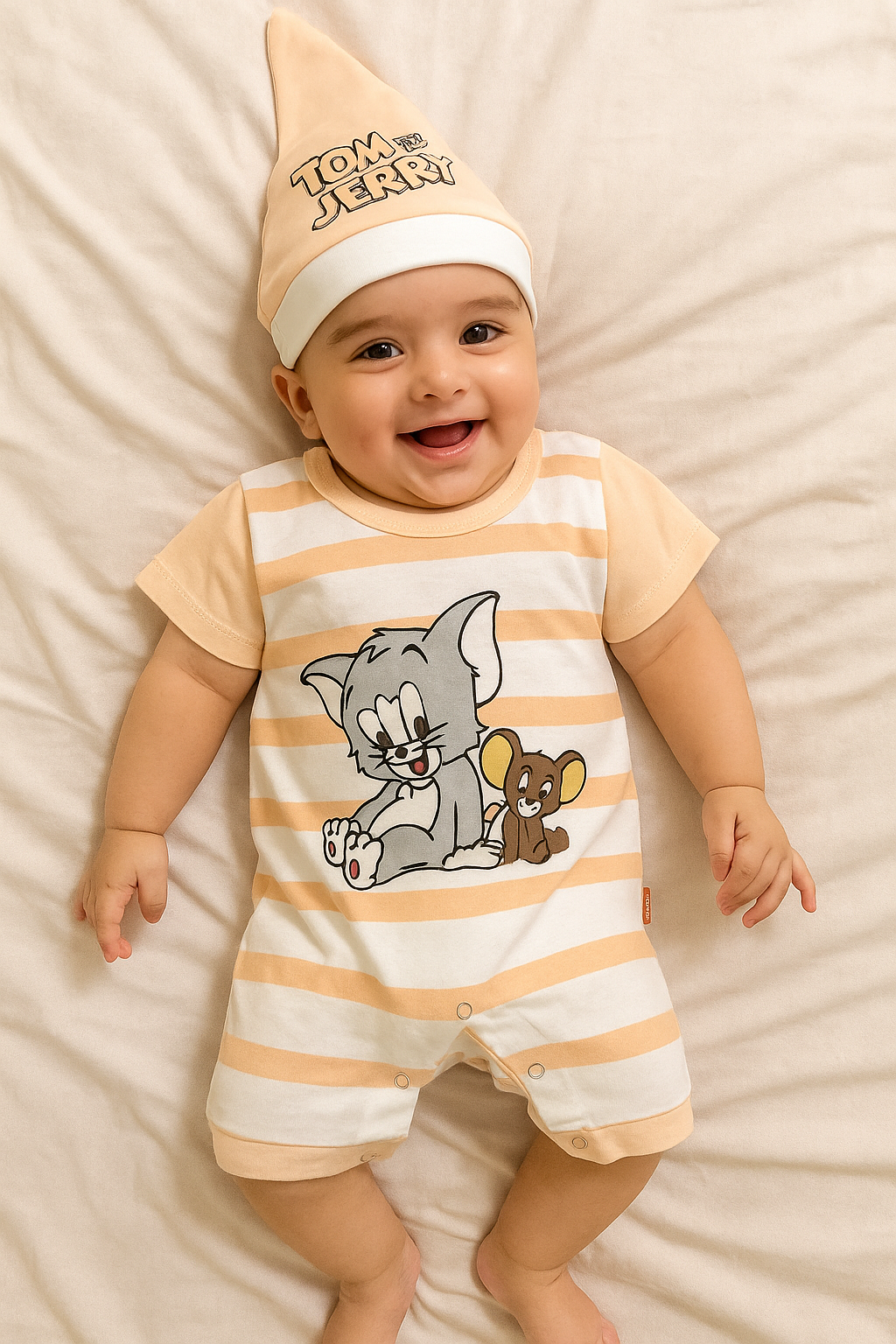 Tom Jerry Light Orange Romper Suit