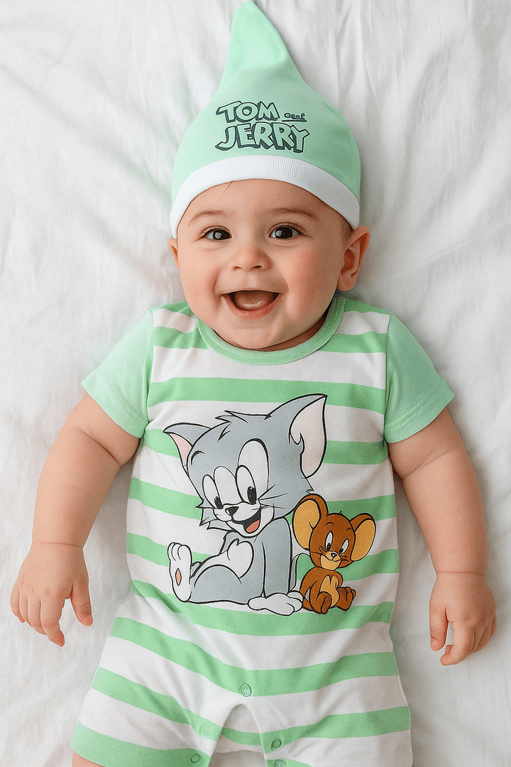 Tom Jerry Sea Green Romper Suit