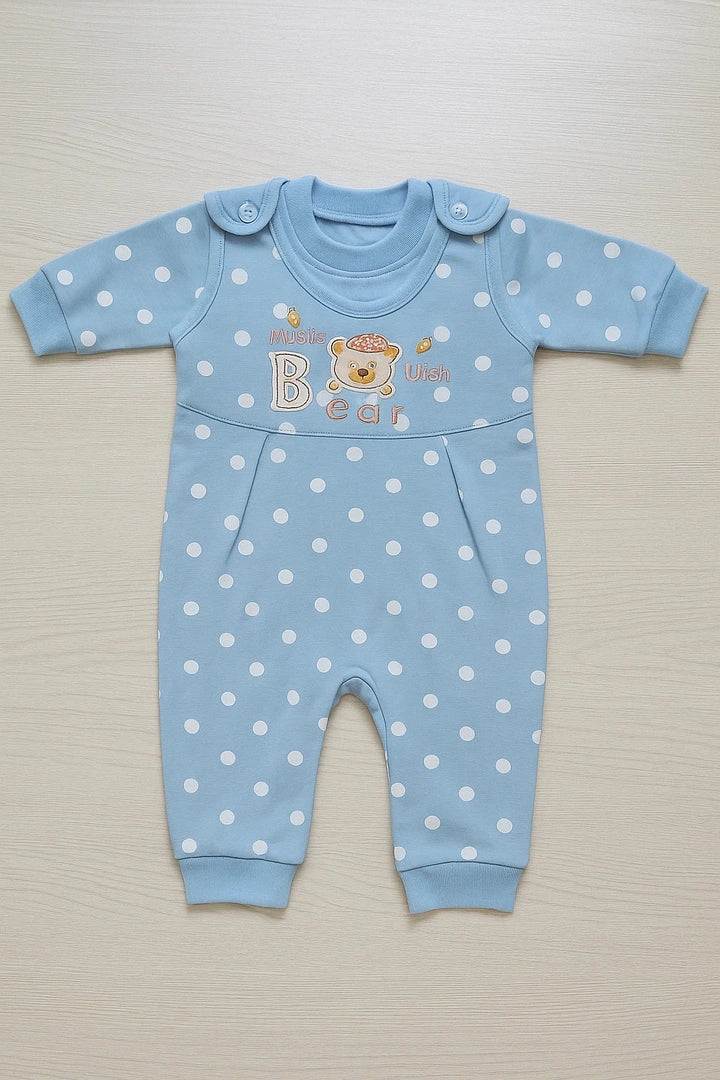 Polka Dot 0-3 M Blue Romper Suit - Summer Fabric