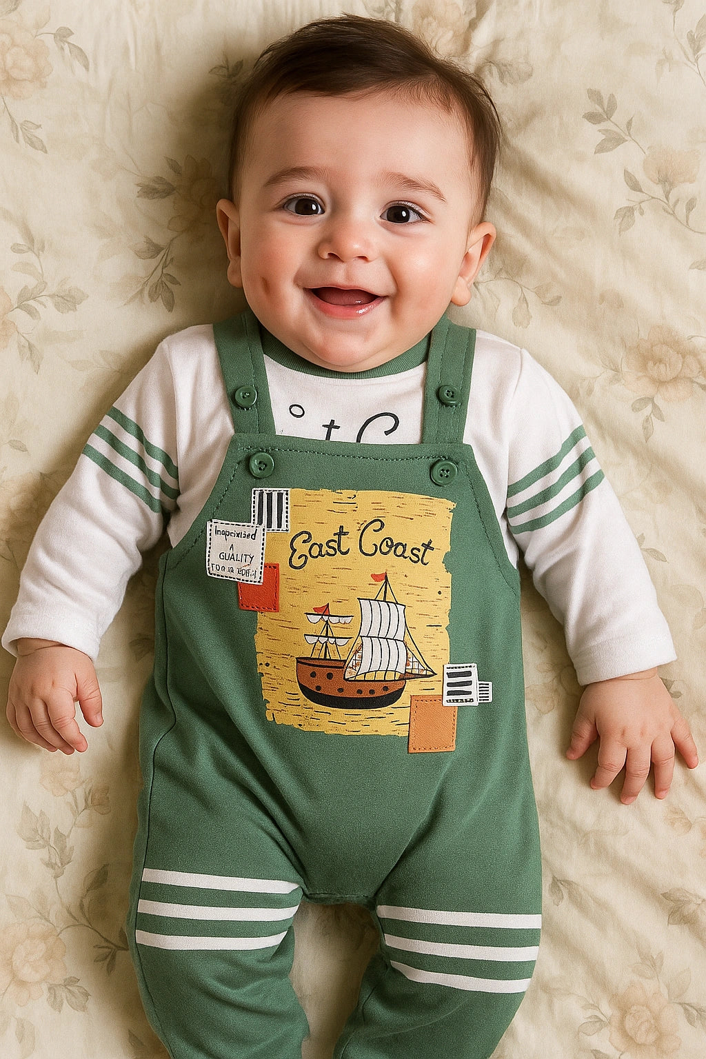 East Coast Green Romper Suit - Summer Fabric