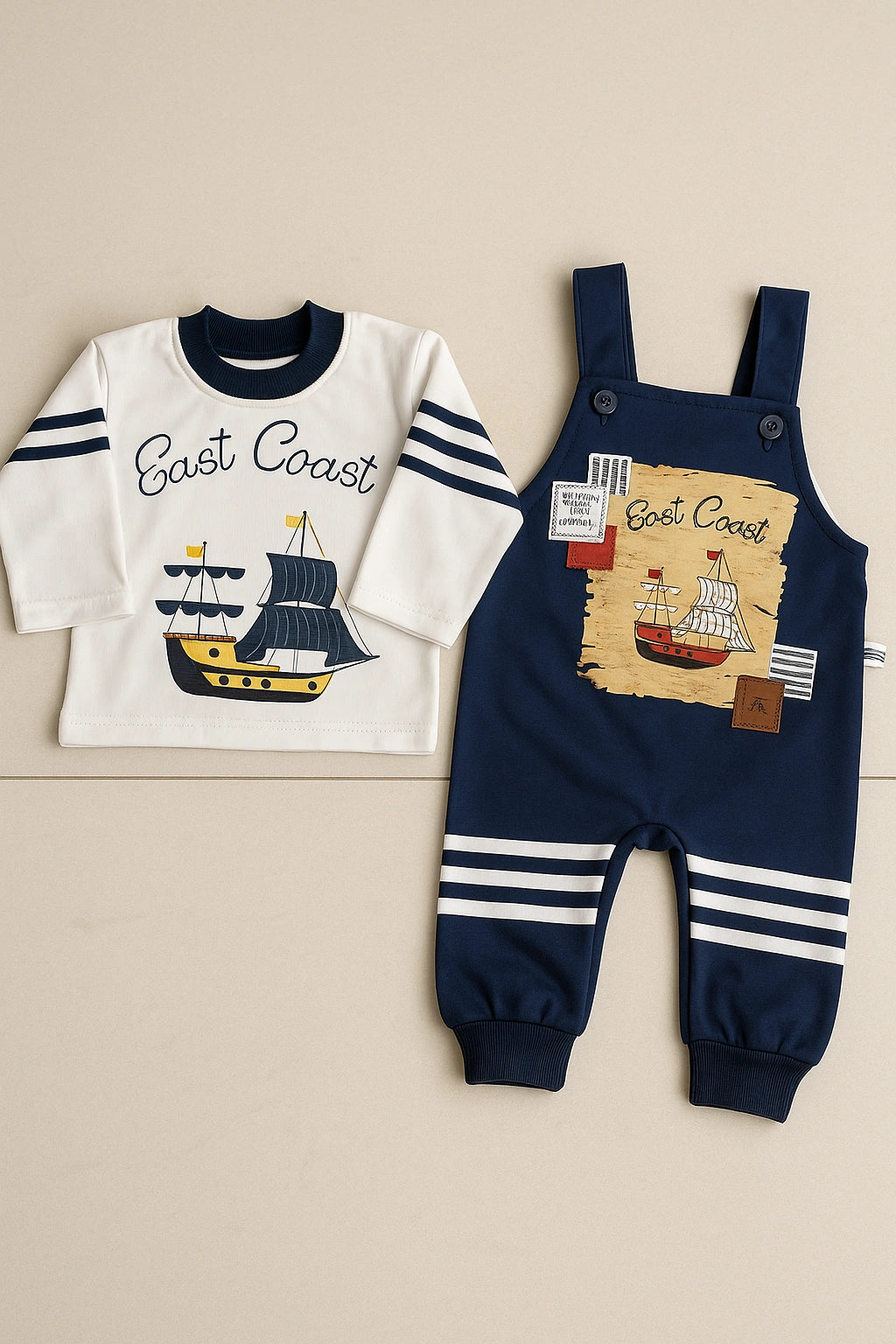 East Coast Navy Romper Suit - Summer Fabric