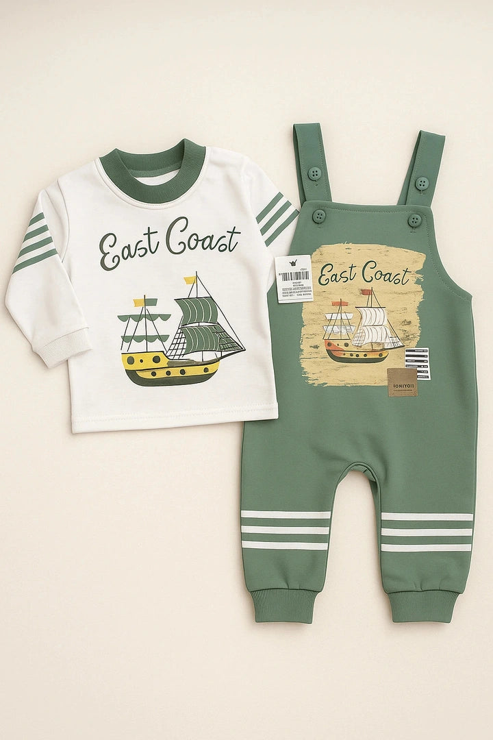 East Coast Green Romper Suit - Winter Terry