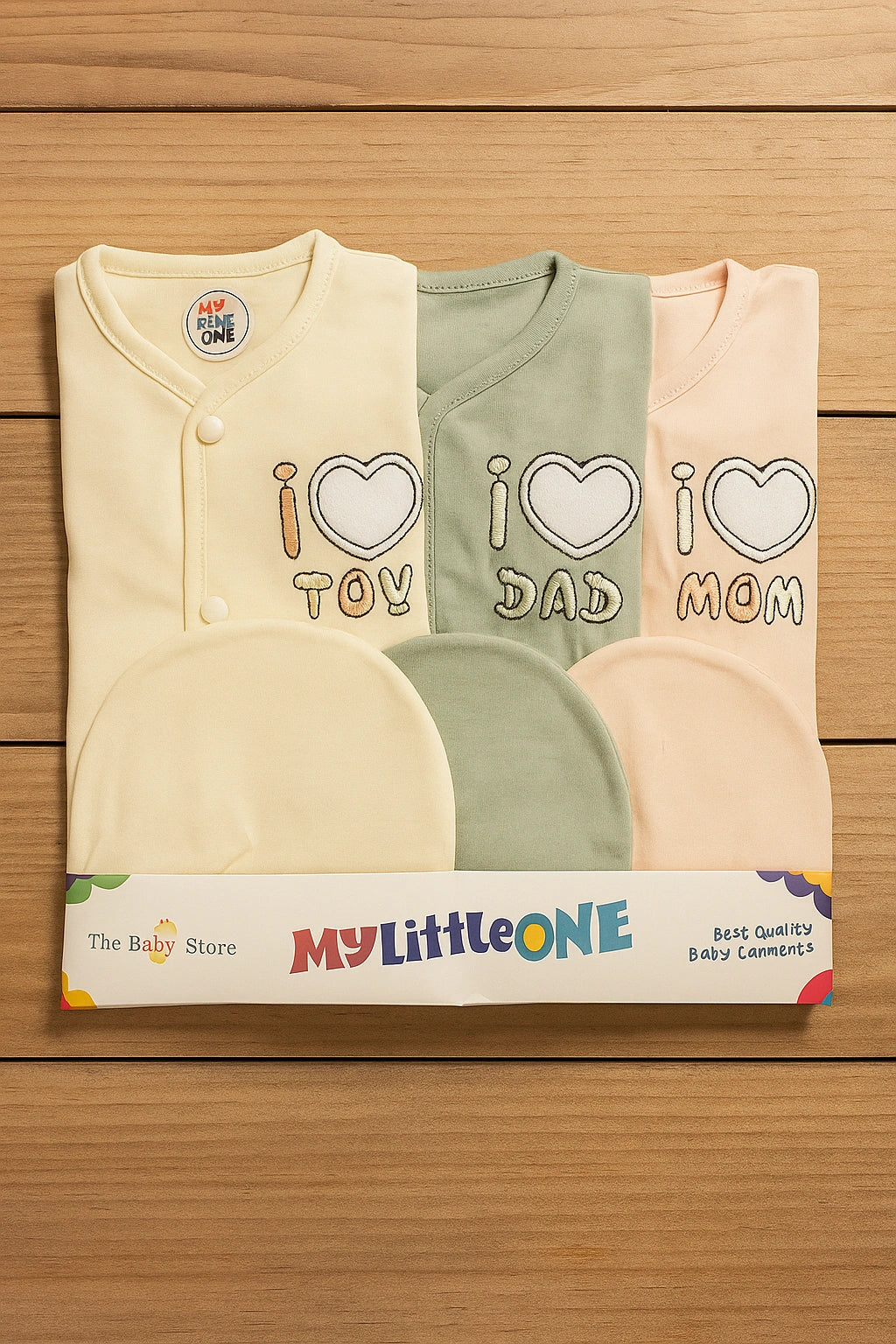 Pack of 3 I LOVE MOM DAD 3 Piece- Summer Fabric