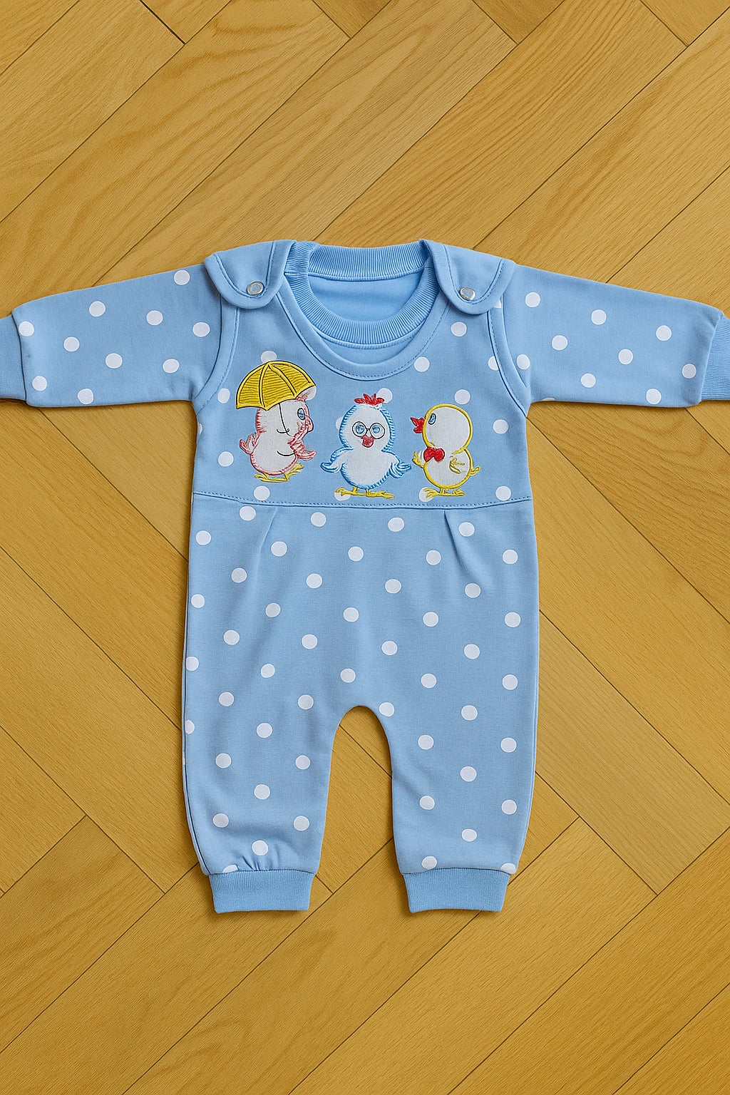 Pack of 3 Polka Dot 0-3M Romper Suits