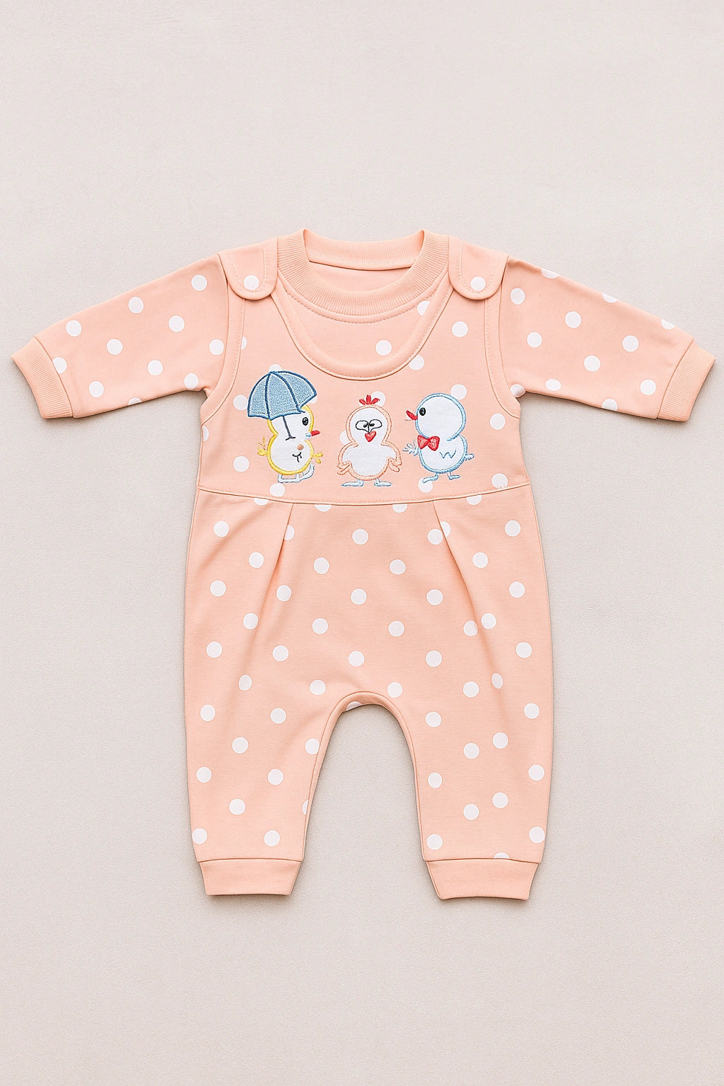 Pack of 3 Polka Dot 0-3M Romper Suits