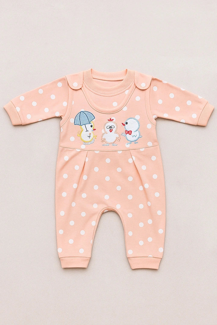 Pack of 3 Polka Dot 0-3M Romper Suits