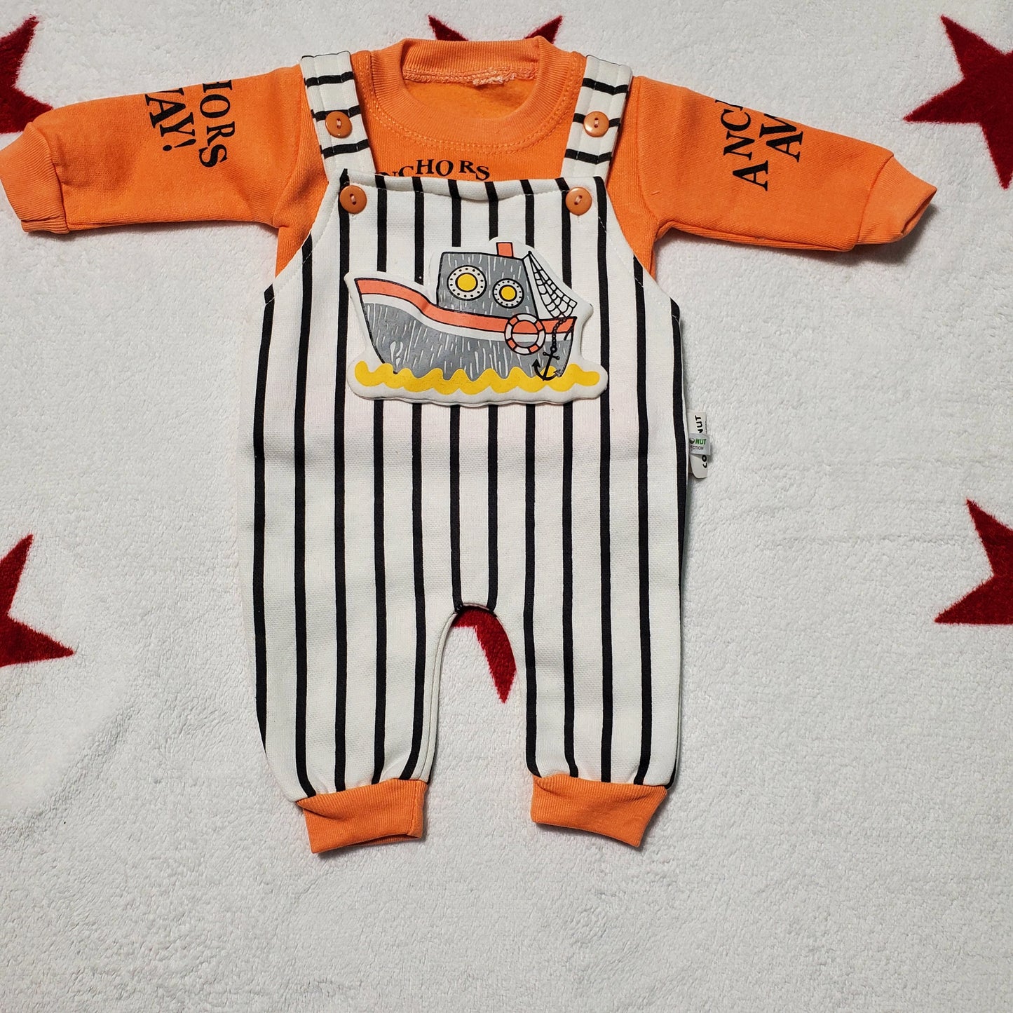 Anchor Ship Romper 0-3M - WINTER FLEECE