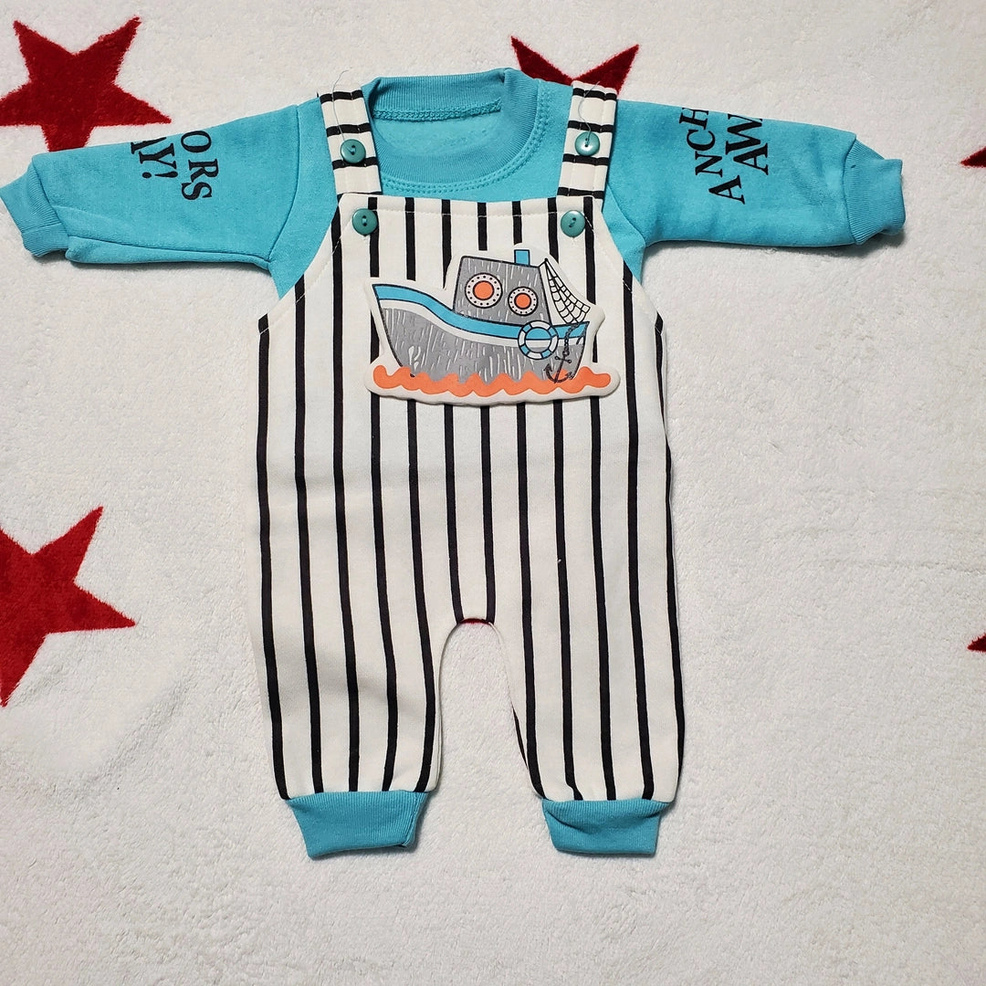 Anchor Ship Romper 0-3M - WINTER FLEECE