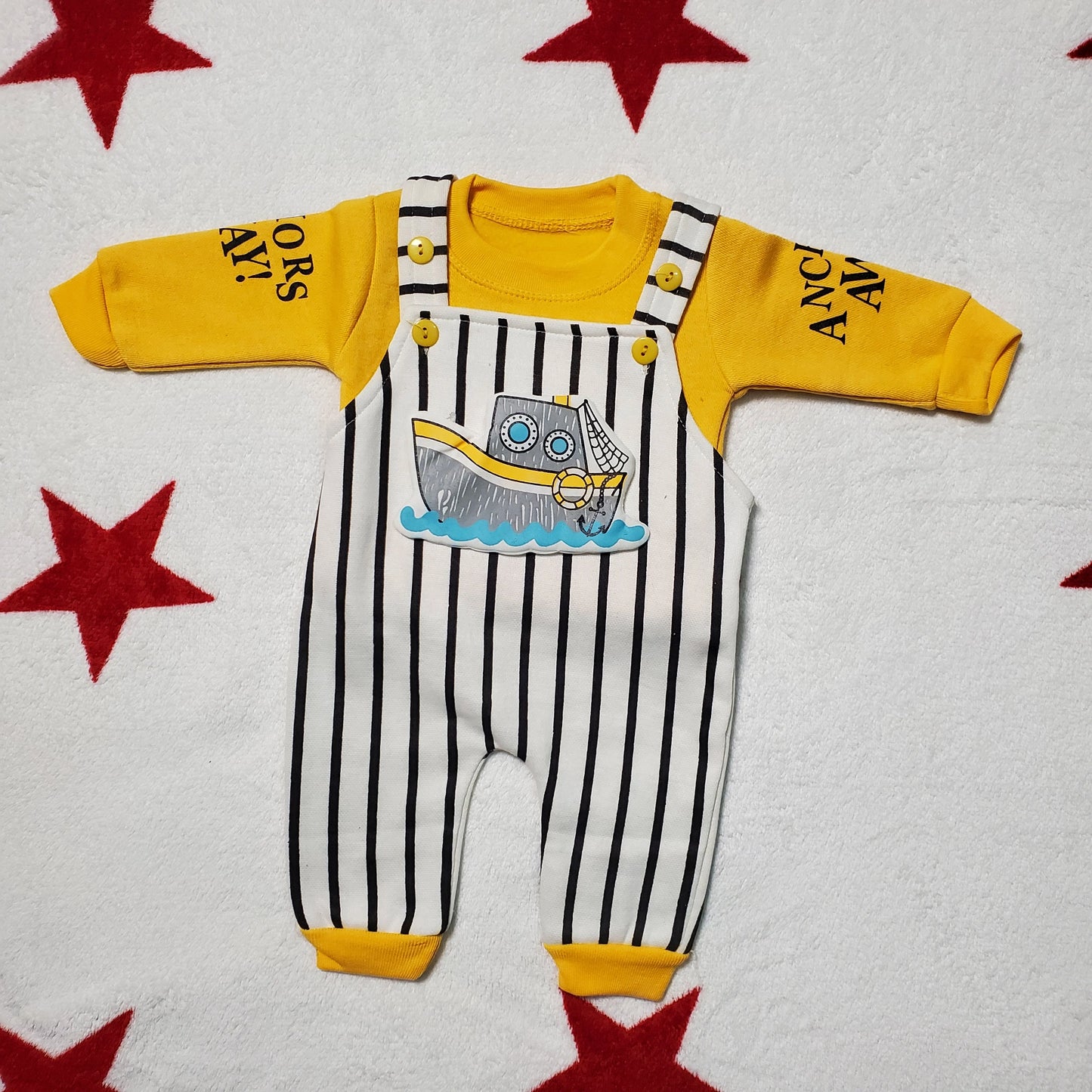 Anchor Ship Romper 0-3M - WINTER FLEECE
