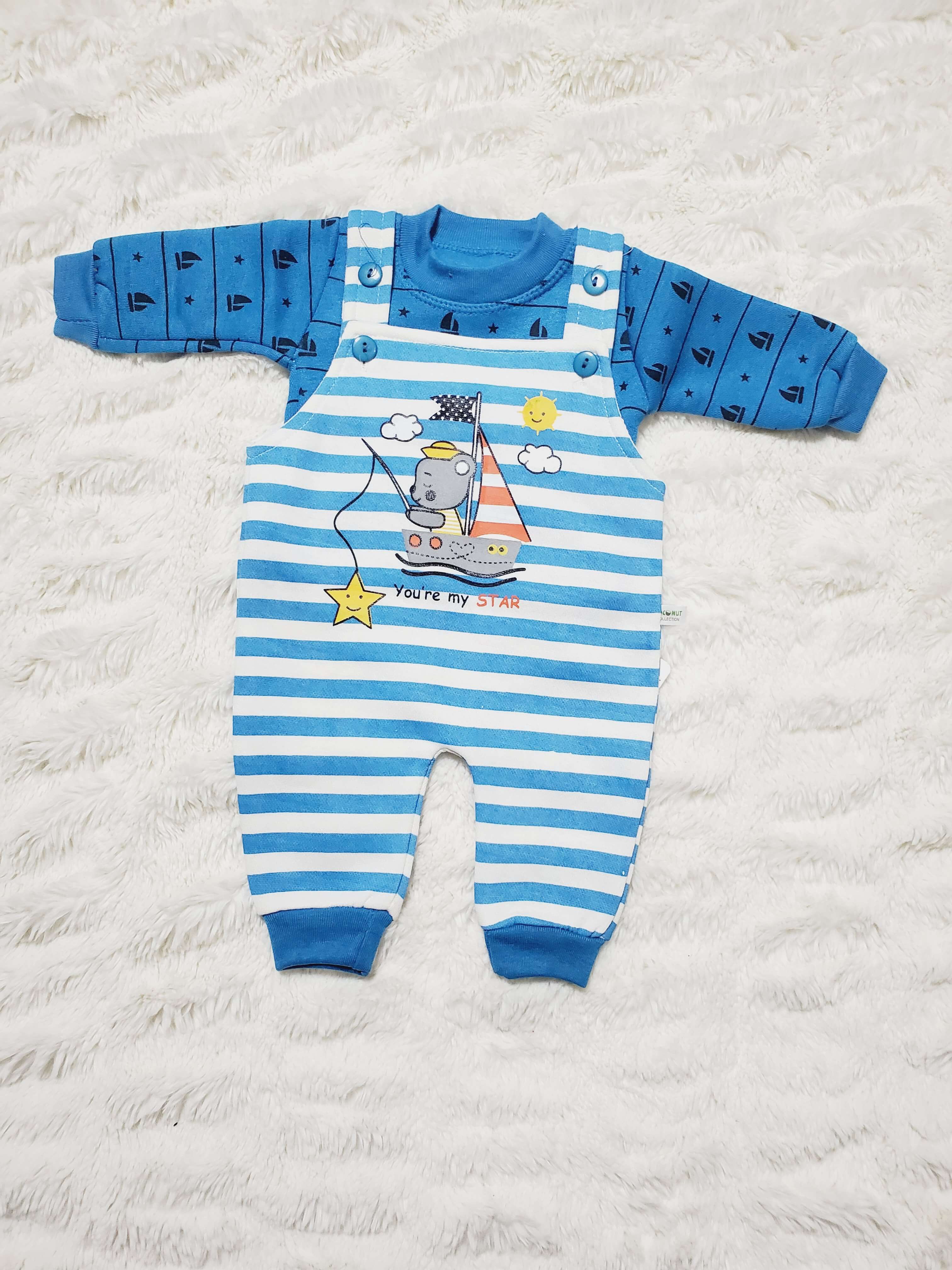 STAR Romper BL 0-3M - WINTER FLEECE