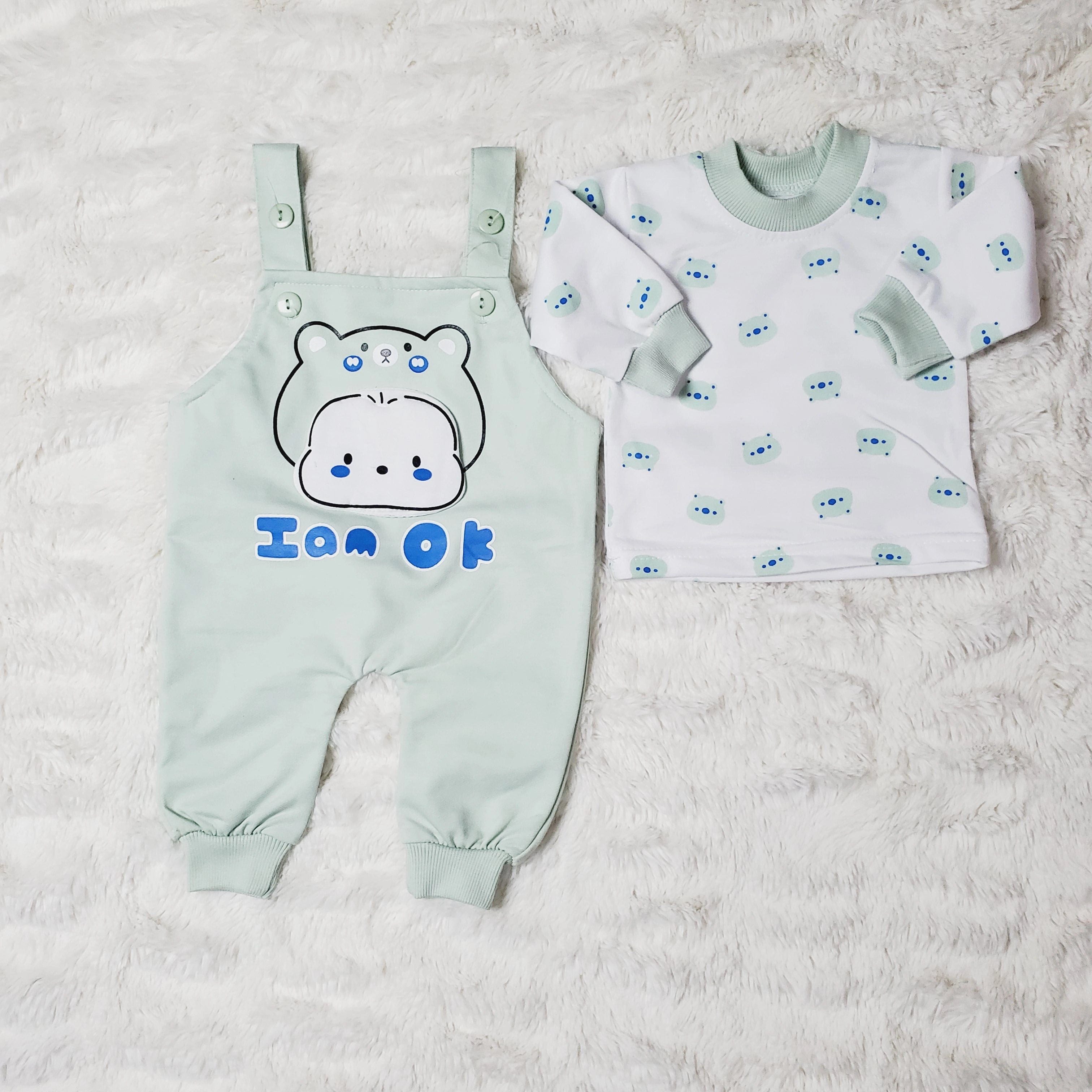 IM OK Romper Green - WINTER TERRY