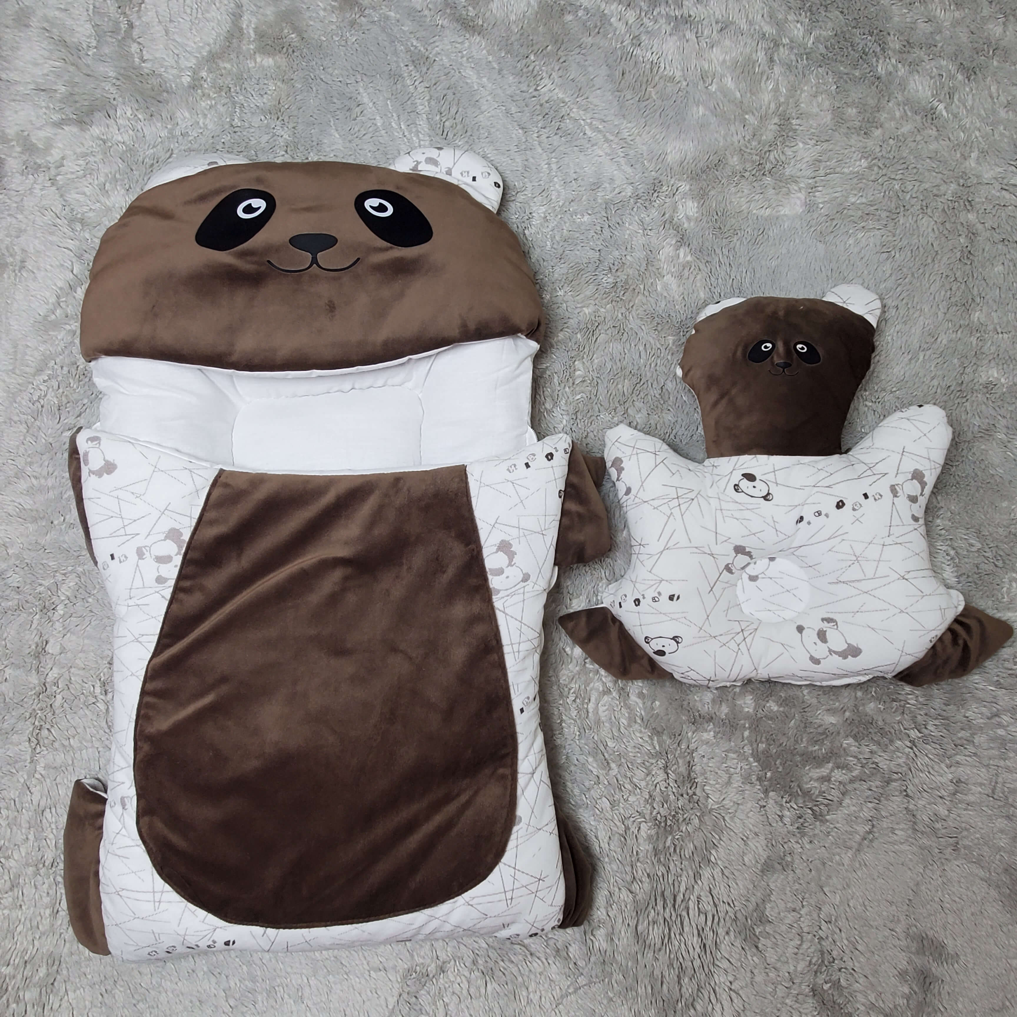 Turtle Brown Velvet CARRY NEST Set 0-6M