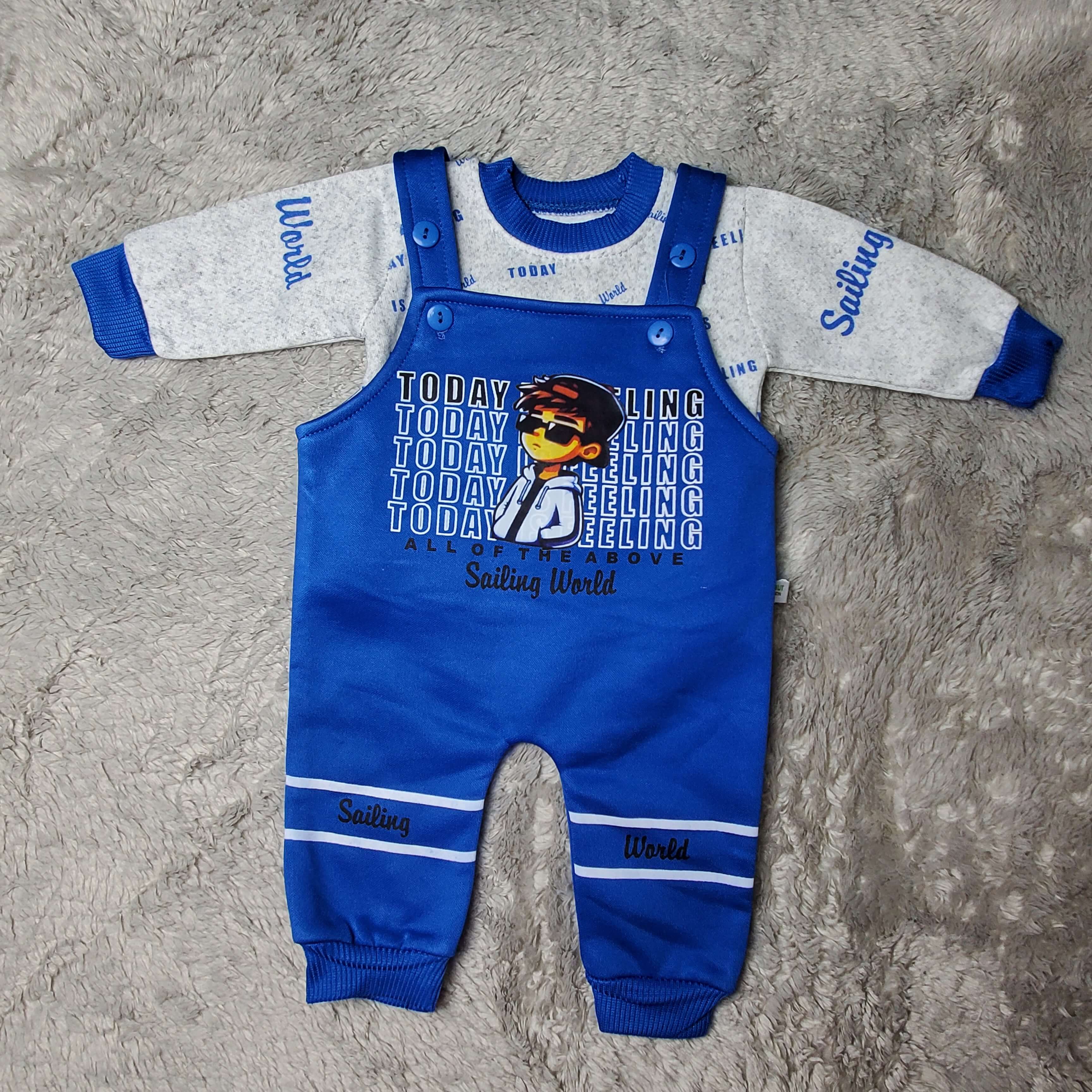 Today Feeling Blue Romper - China Fleece
