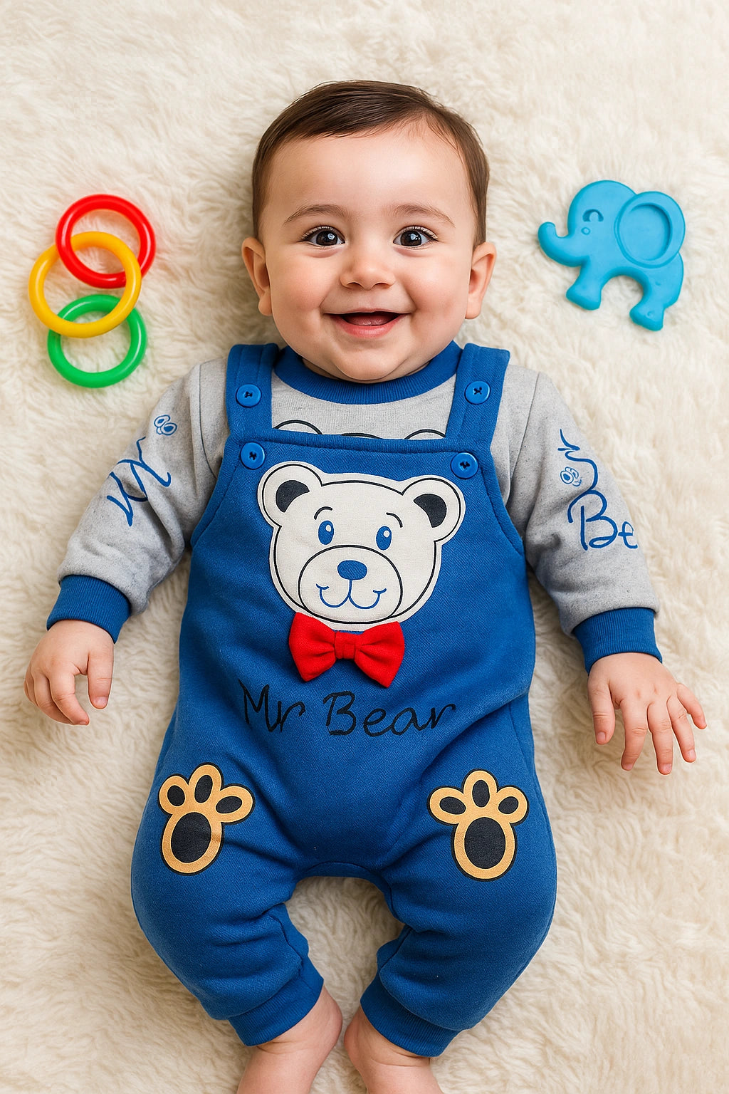 MY BEAR Romper BL 0-3M - WINTER FLEECE