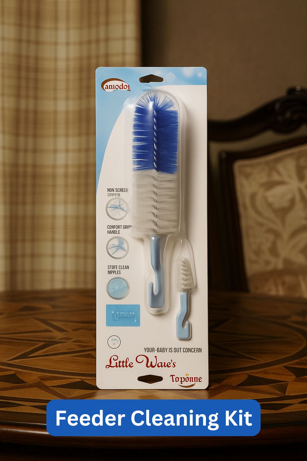 Bottle and Nipple Cleaning Brush Set โ Dual Brush Cleaner for Baby Feeding Bottles