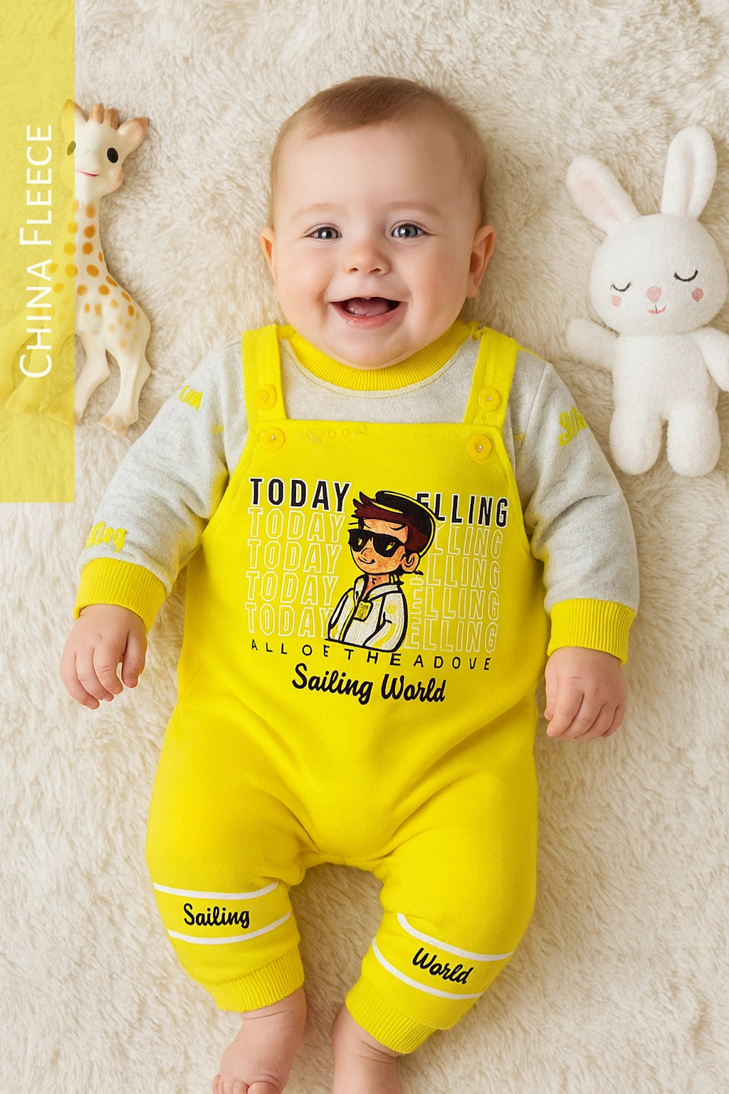 Today Feeling Yellow Romper - China Fleece