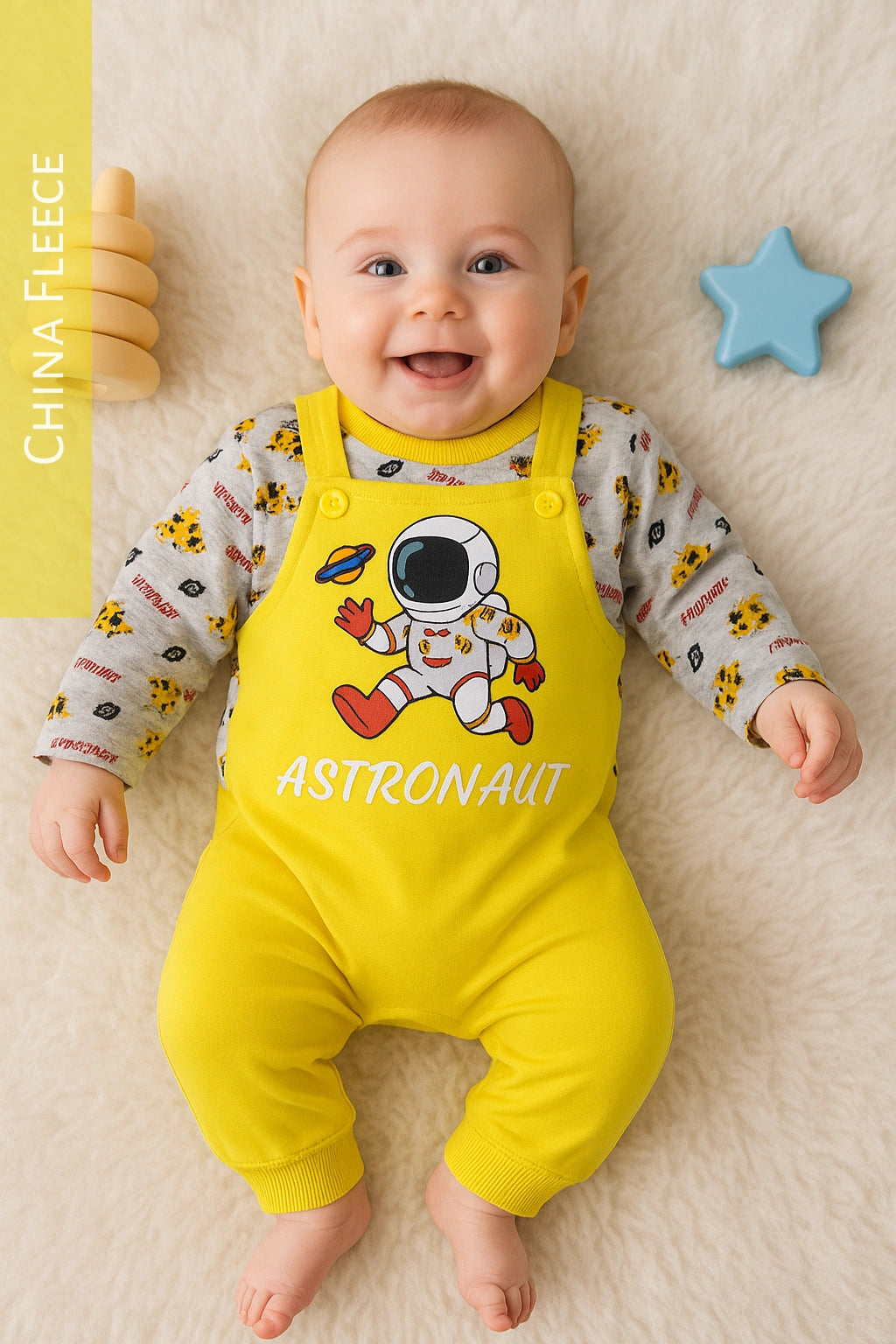 Running Astro Yellow Romper - China Fleece