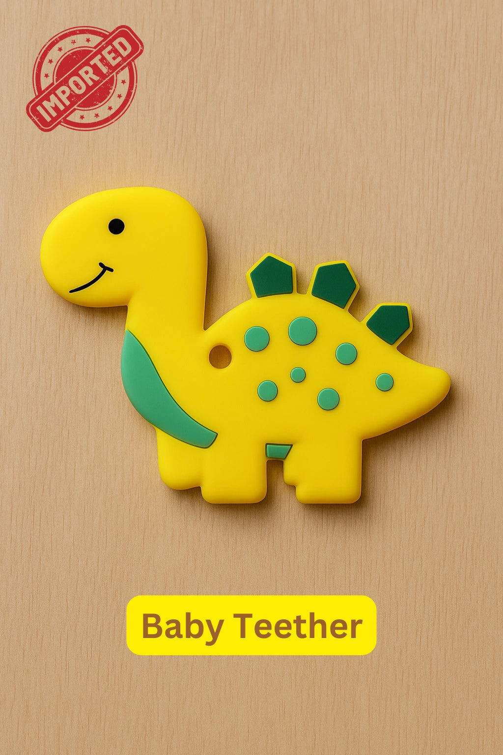 Imported Baby Teether Soft Silicone Dino β Soothing Ring for Teething Relief