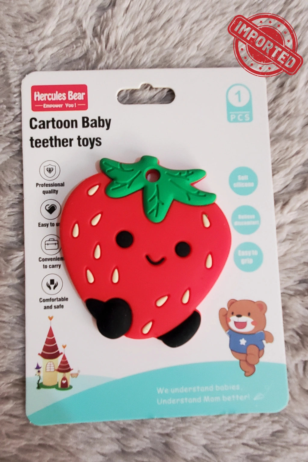 IMPORTED Baby Teether Soft Silicone Strawberry