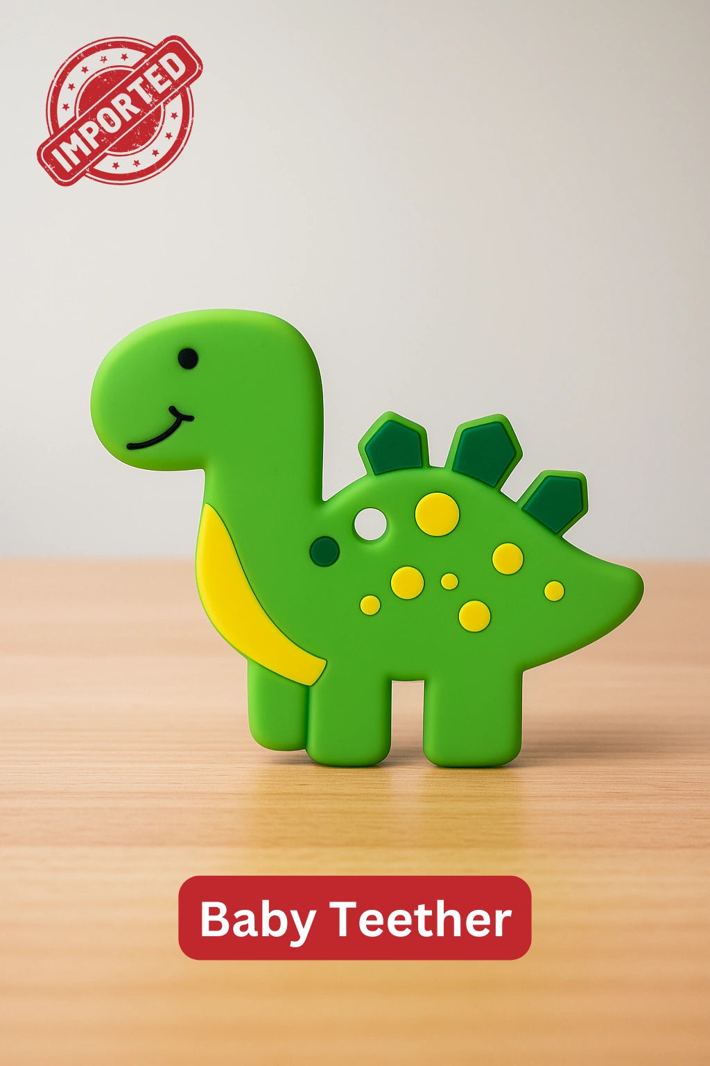 Imported Baby Teether Soft Silicone Dino β Soothing Ring for Teething Relief