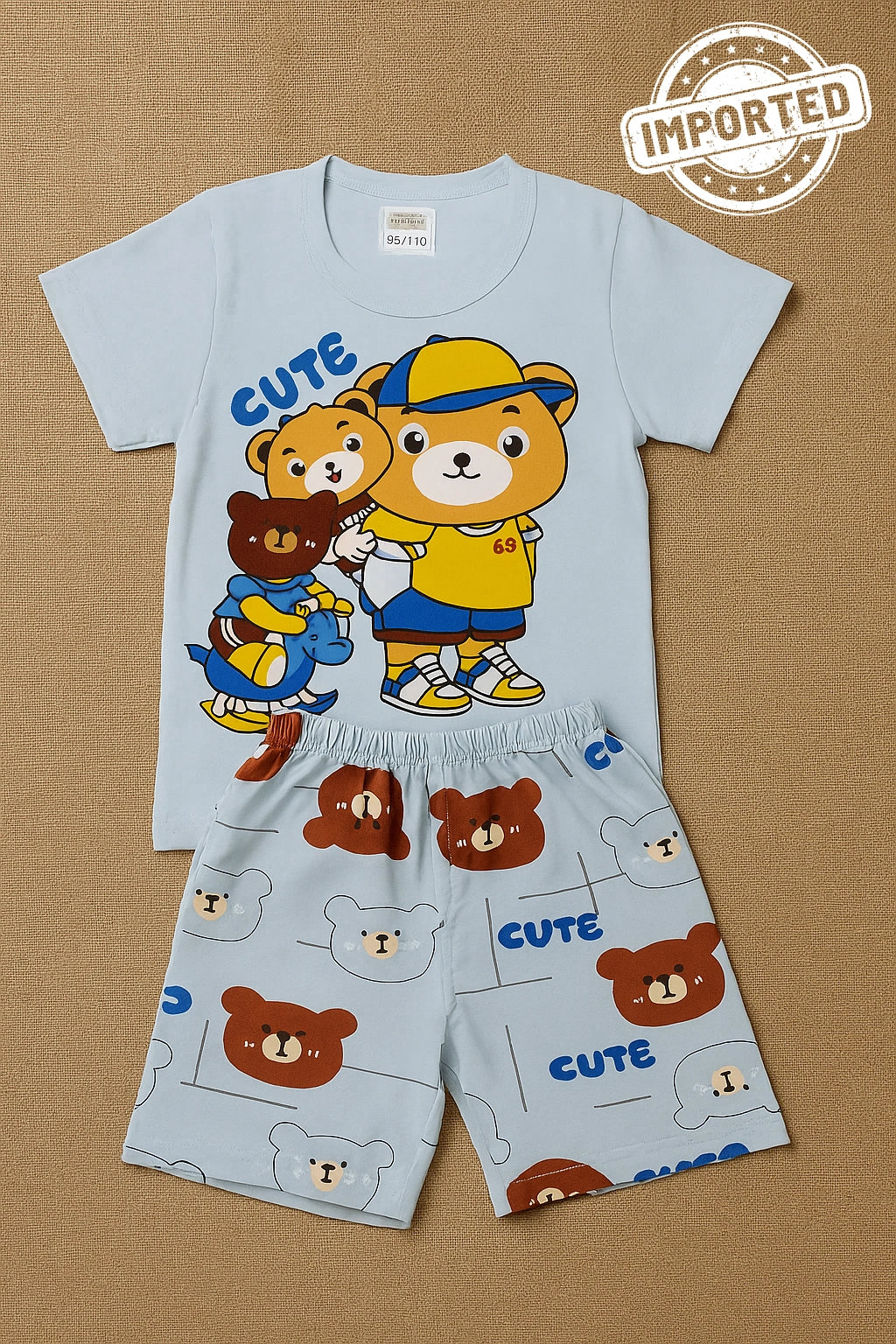 Cute Bear Character Suit IMPORTED Shirt + Short Set