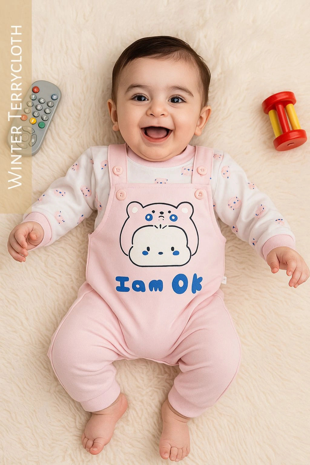 IM OK Romper Pink - WINTER TERRY