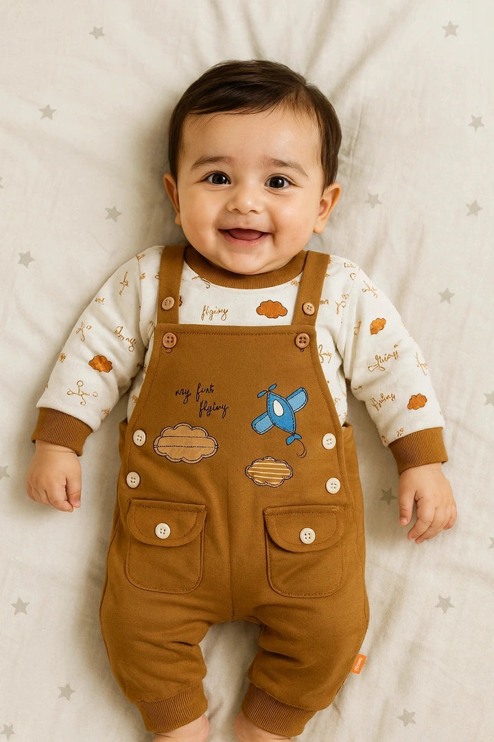 Flying Plane Romper - WINTER TERRY