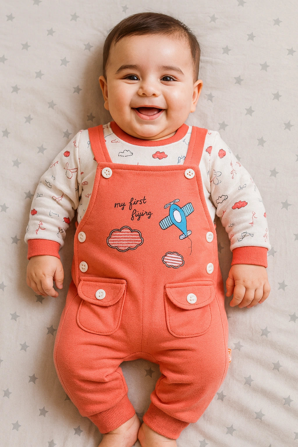 Flying Plane Romper - WINTER TERRY