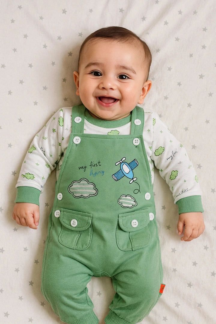 Flying Plane Romper - WINTER TERRY