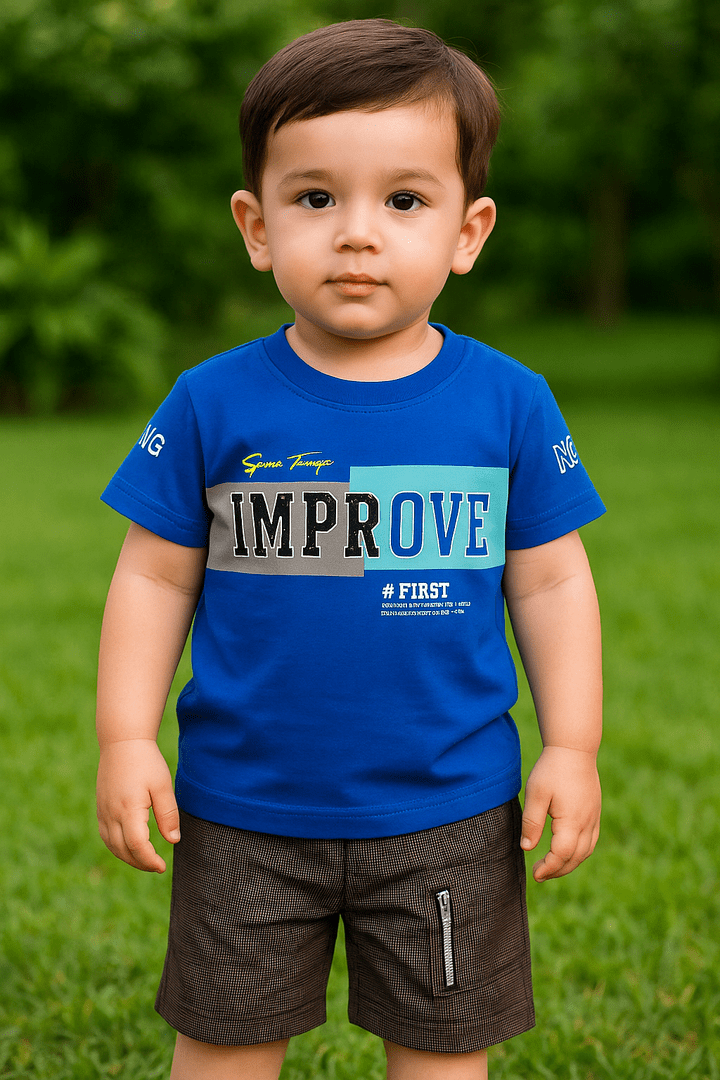 Space Troops Black Cotton Short + Blue Shirt Set