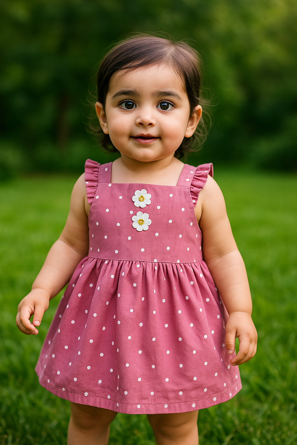 Polka Dot Pink Frock and Shorts