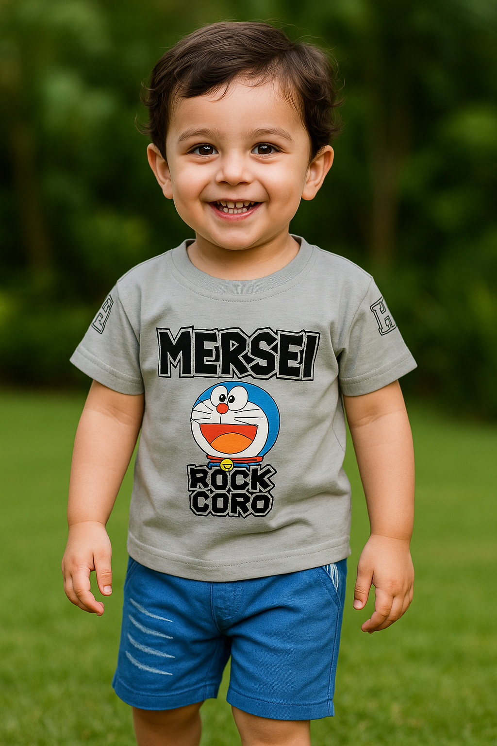 Mersei Cotton Short + Grey Shirt Set