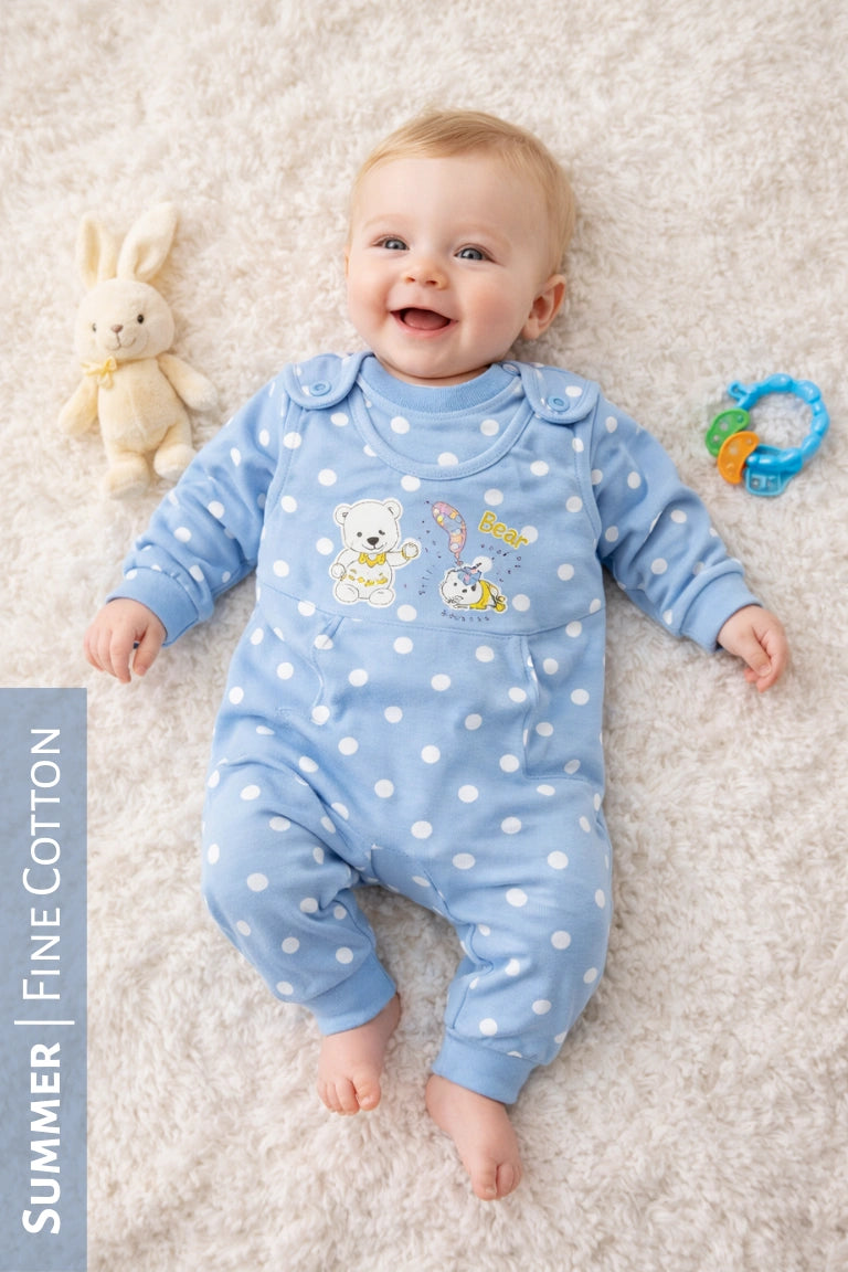 Polka Dot Blue Romper - SUMMER Fabric