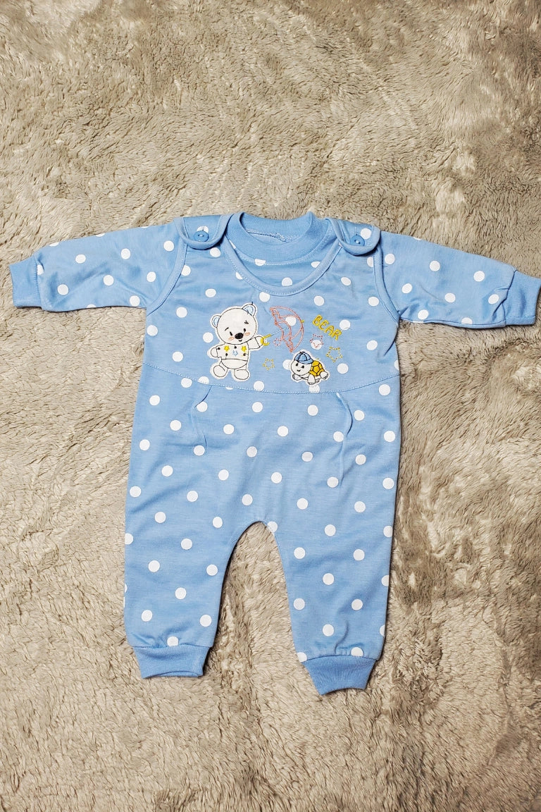 Polka Dot Blue Romper - SUMMER Fabric