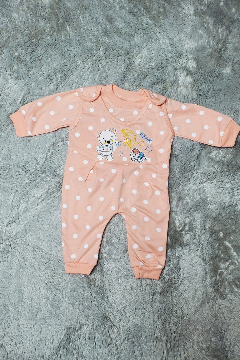 Polka Dot Peach Romper - SUMMER Fabric