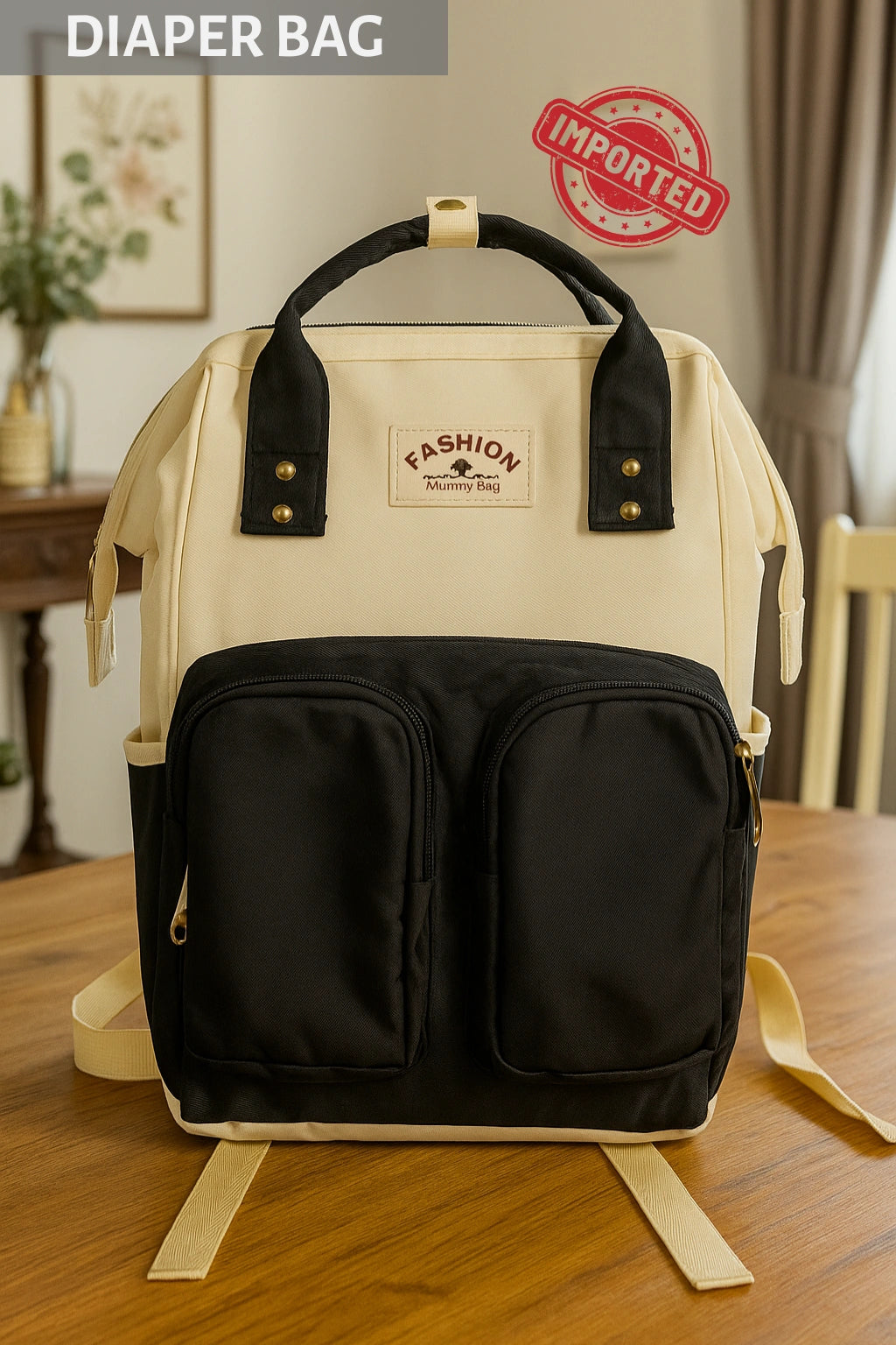IMPORTED Diaper Bag BLACK- 0-3Y