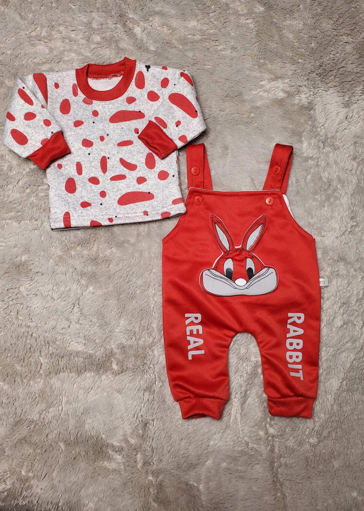 Bunny Red Romper - China Fleece