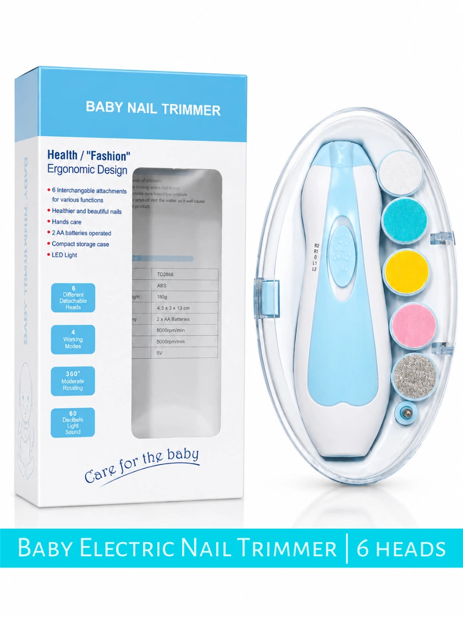 Baby Electric Nail Trimmer 6Pcs - Gentle & Safe
