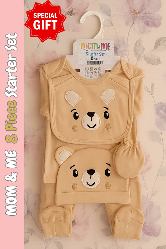 Mom & Me Cato Gift Set 0-3M BRONZE 8 Piece Set - Summer Fabric