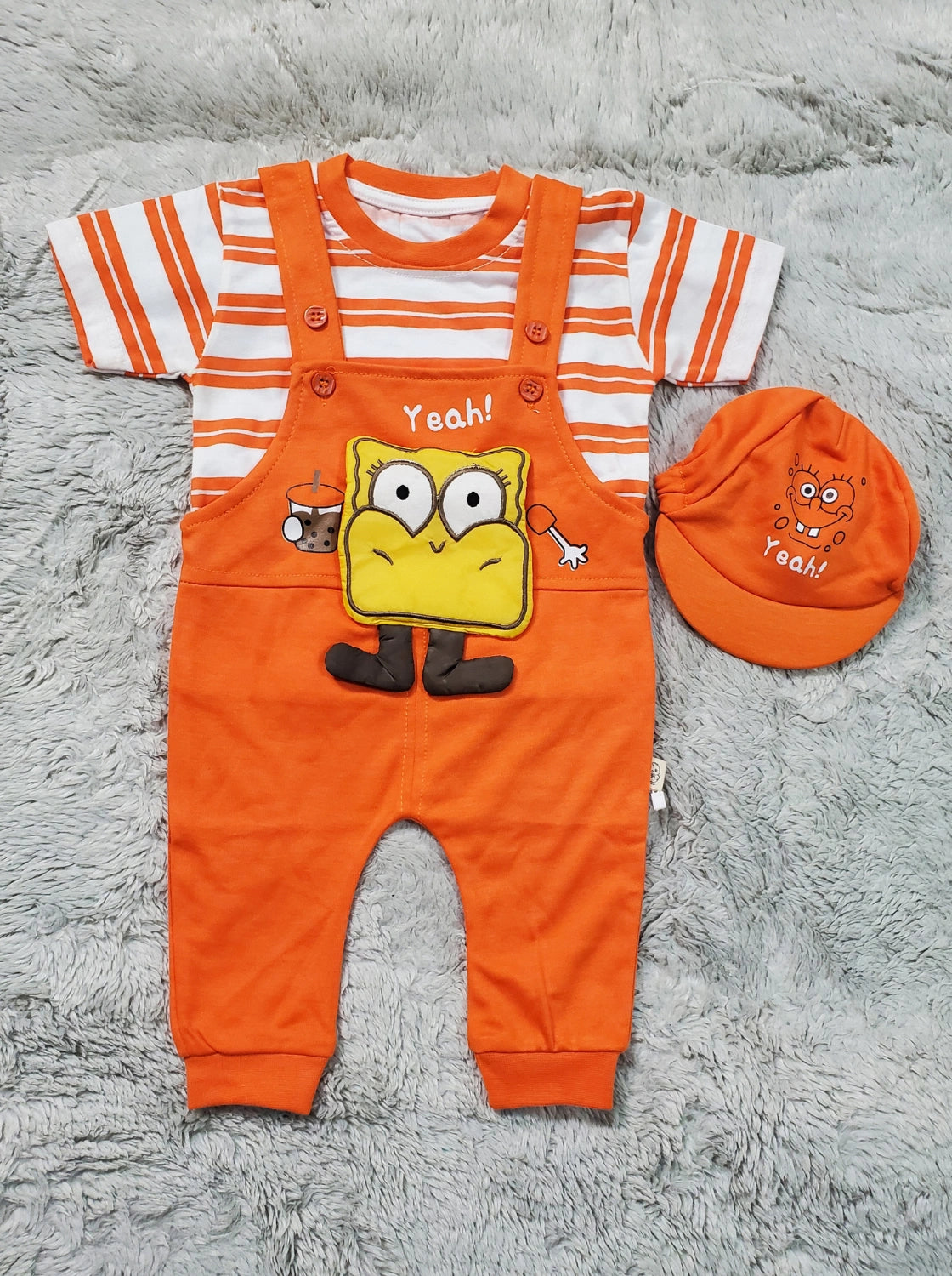 Yeah Sponge Romper ORANGE - SUMMER FABRIC