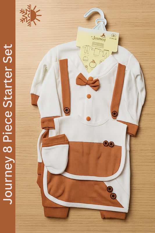 Journey Tuxedo Brown 0-3M 8 Piece Set