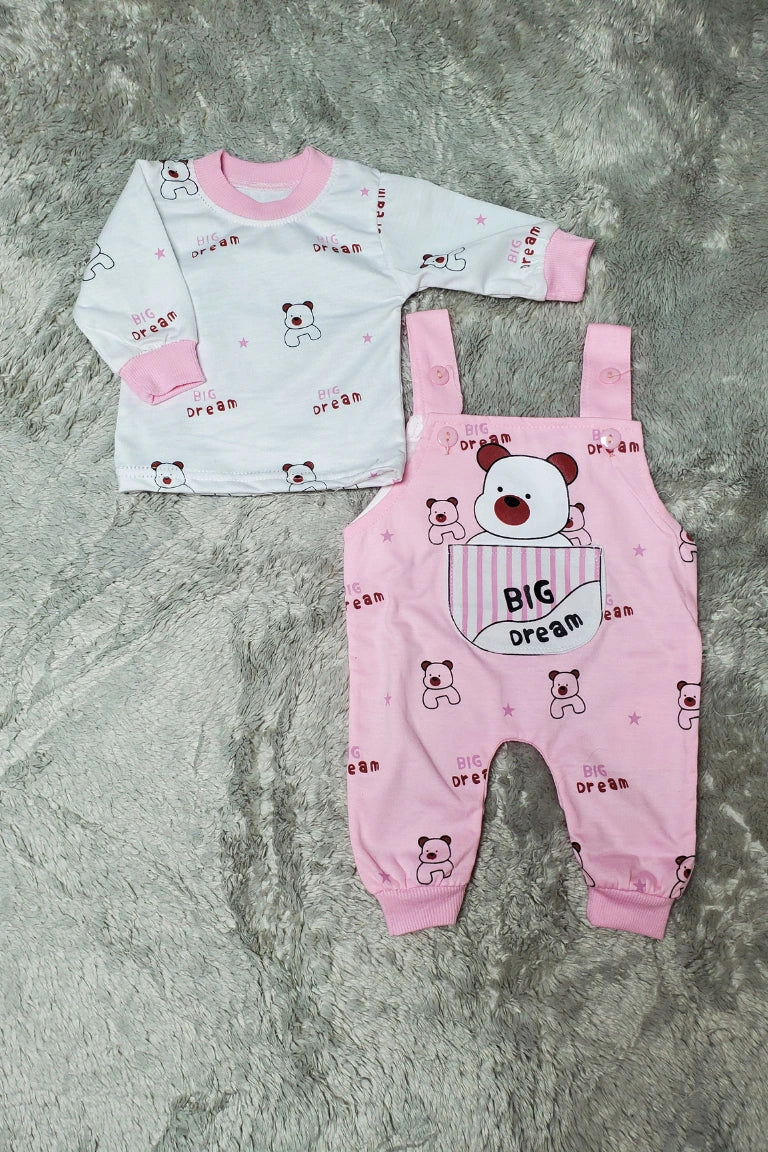DREAM BEAR Romper Pink - SUMMER FABRIC